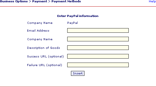 online payments / credit card payments by paypal